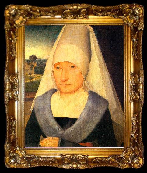 framed  Hans Memling Portrait of an Old Woman, ta009-2